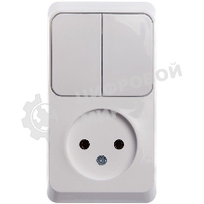 Блок ОП Этюд (1-м розетка без заземления + 2-кл. выкл.) бел. SchE