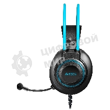 Гарнитура проводная с микрофоном A4Tech Fstyler FH200U серый/синий 2м накладные USB оголовье (FH200U BLUE)