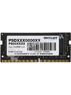 Оперативная память Patriot Signature, DDR4, 16GB (1x16 GB), 2666 MHz, CL19, SO-DIMM