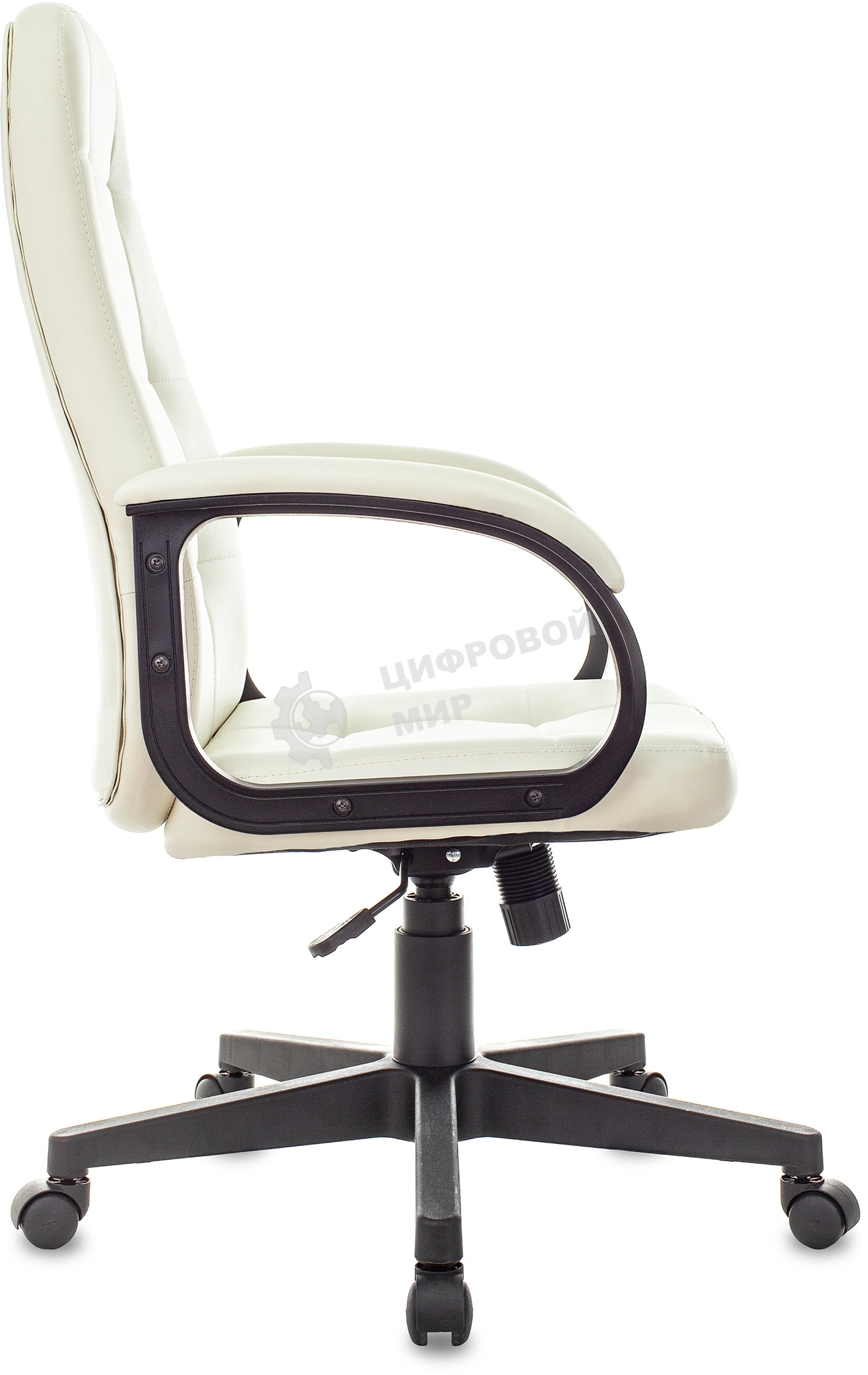 Кресло руководителя Бюрократ CH 002 OR-10 слоновая кость, эко.кожа, крестов. пластик