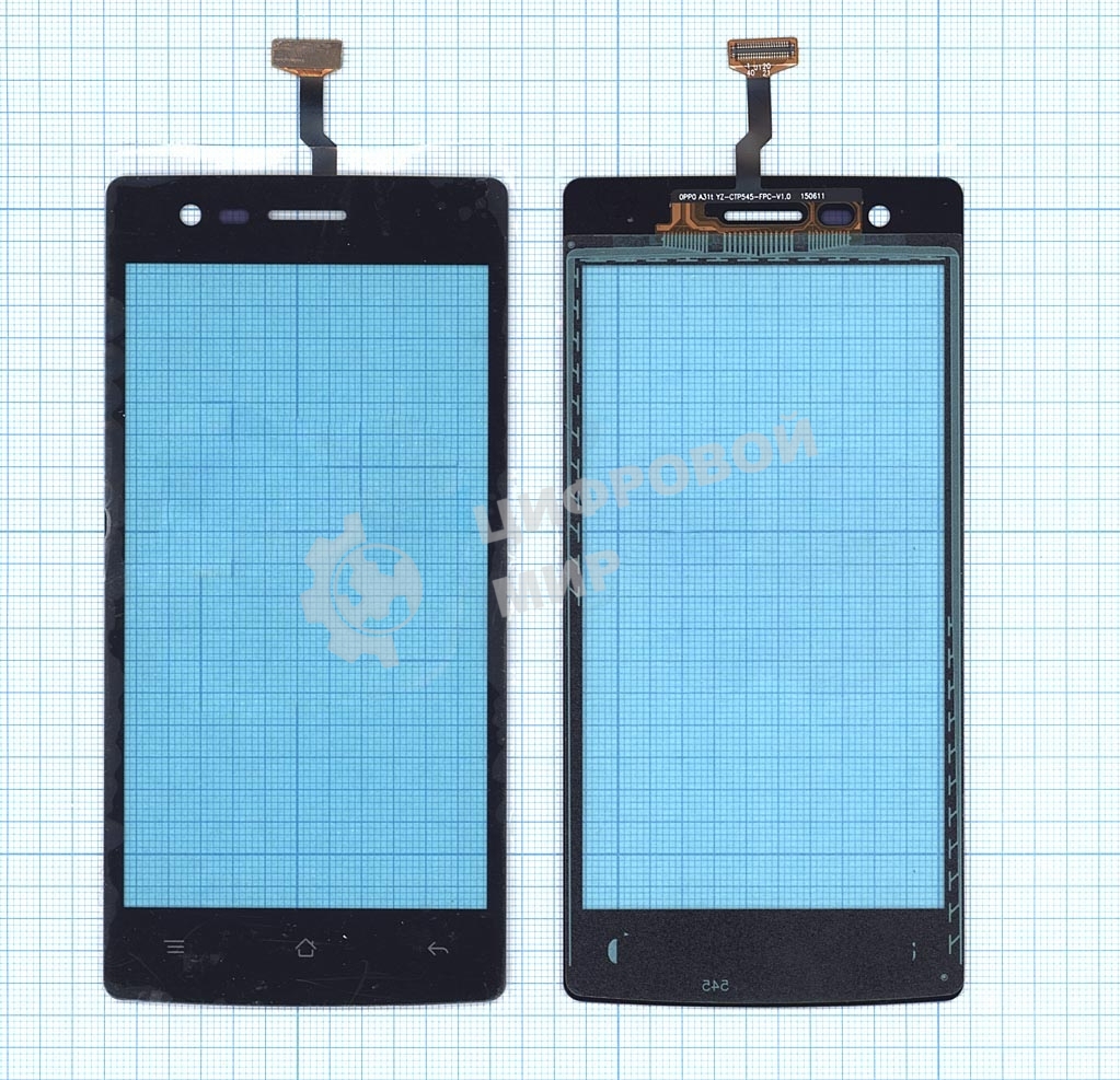 Сенсорное стекло (тачскрин) для OPPO Neo 5 (2015), черное