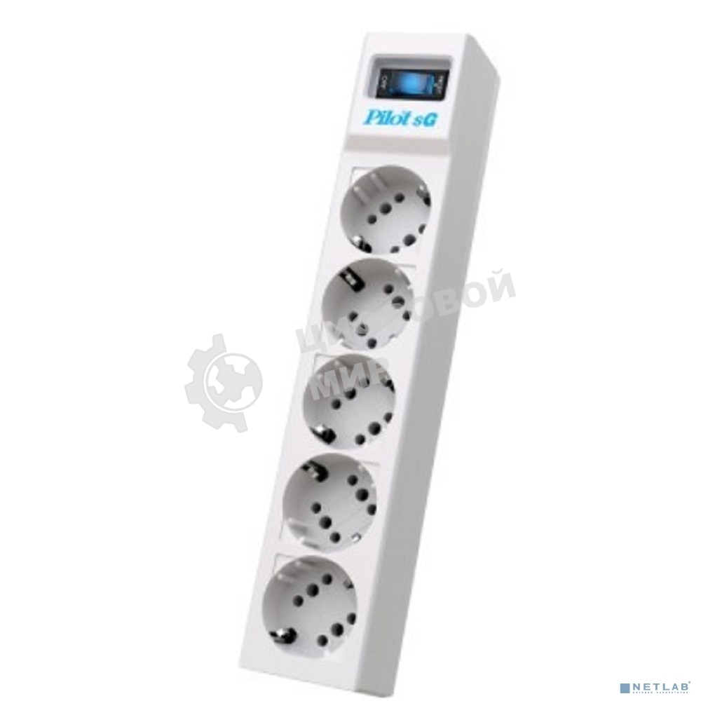 Сетевой фильтр ZIS PILOT Surge protector Pilot SG5 5 outlets (GP), 10A/2.2kVt, automatic circuit-breaker, 5 m