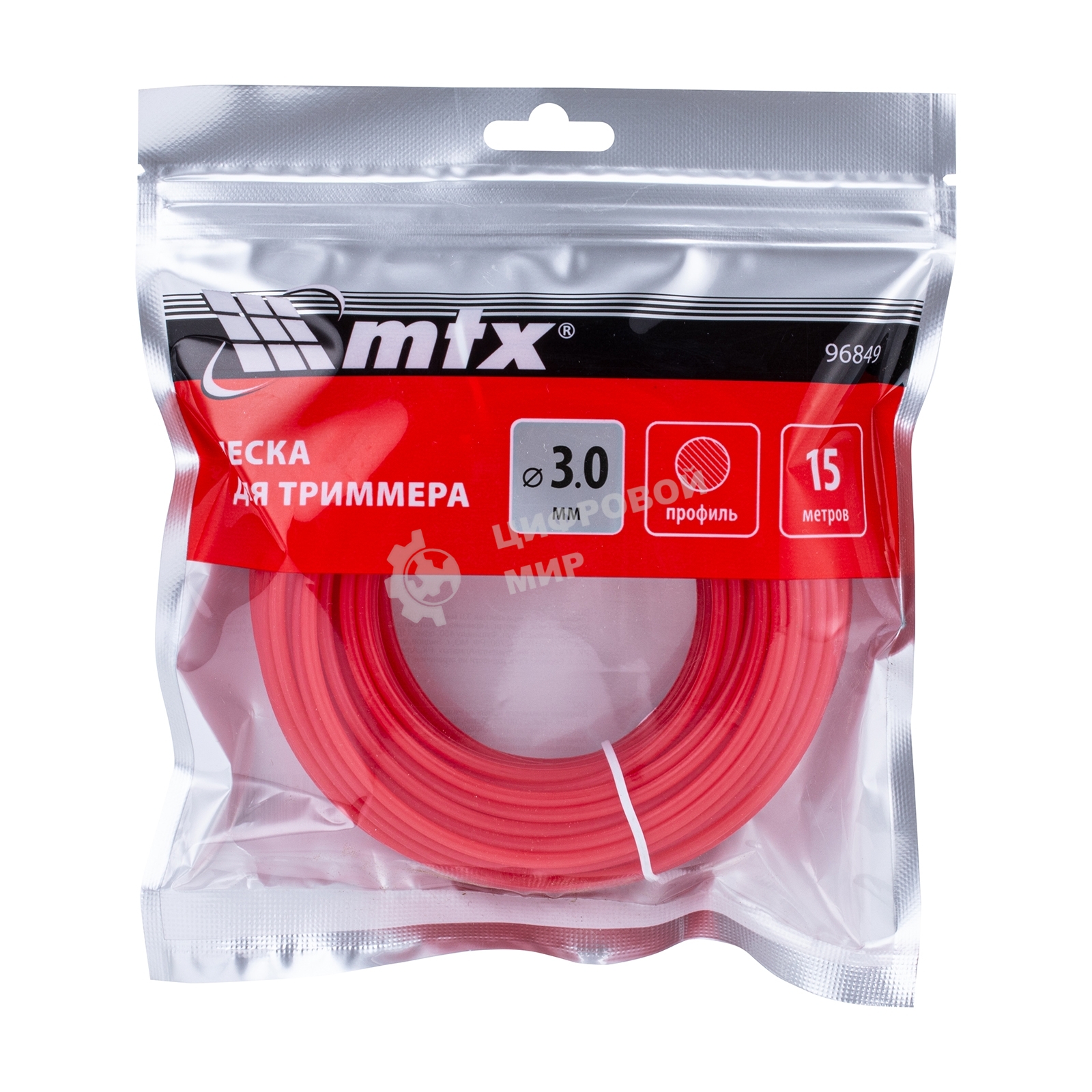 Леска для триммера MTX круглая 3,0 мм х 15 м