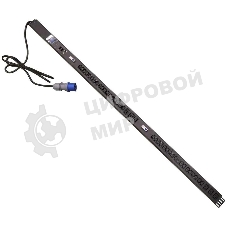 Блок распределения питания Lanmaster TWT-PDVMT1-6X36-32A верт.размещ. 6xC19 36xC13 с мониторингом 32A IEC 309 3м