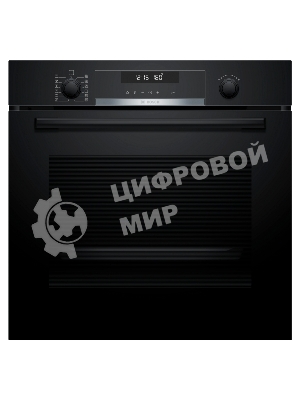Электрический духовой шкаф с конвекцией Bosch HBG578EB3, объем 71 л, 10 режимов, автопрограммы, очистка пиролитическая + паровая, 4 стекла в дверце, направляющие проволочные + телескопические (1 уровень)