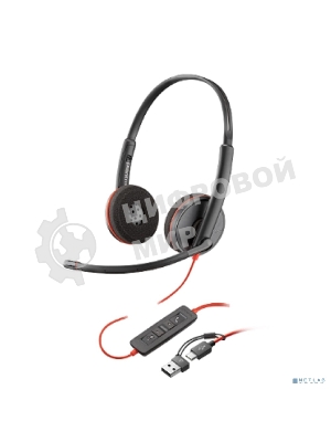 Гарнитура Plantronics Blackwire 3225 чёрный, проводная, USB/3.5 мм