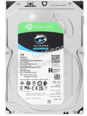 Жесткий диск HDD Seagate 4Tb 5400Rpm SATA3 Surveillance Skyhawk 256Mb 3.5