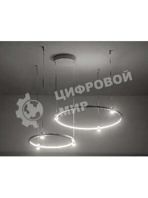 Подвесной светодиодный светильник Ambrella light FL5521/2+6 WH белый 45W 3000K/4200K/6400K D600/400*1300 (без ПДУ)