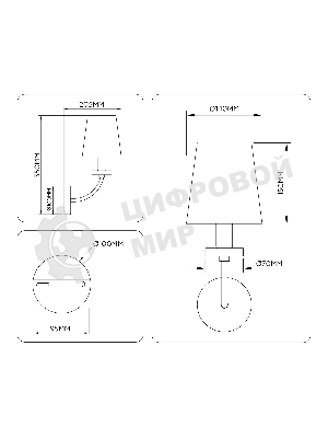Настенный светильник Ambrella light LH75359 SB/WH бронза/белый E14 max 40W 140*205*350