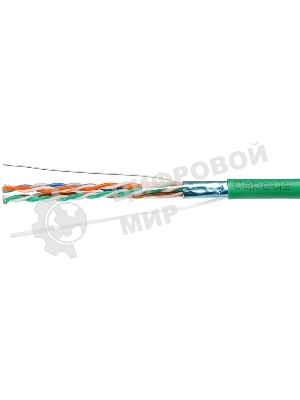 Витая пара CABEUS FTP-4P-CAT.5E-SOLID-LSLTX-GN экранированная FTP (F/UTP), категория 5e, 4 пары (24 AWG), одножильный, зеленый, экран - фольга, нг(А)-LSLTx, (305 м)