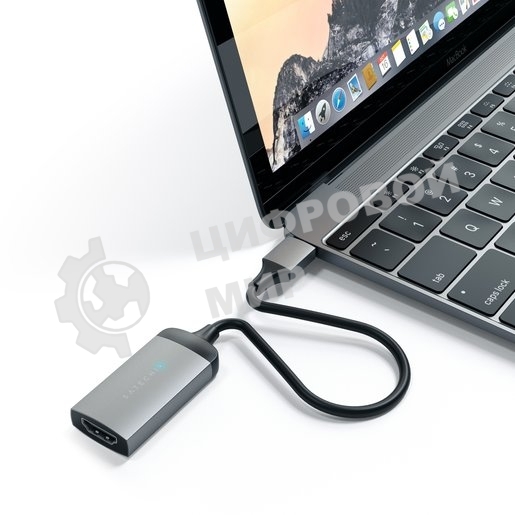 Адаптер Satechi Type-C to HDMI 4K 60HZ. Поддержка 4K/60Hz. Материал корпуса алюминий. Цвет серый космос.