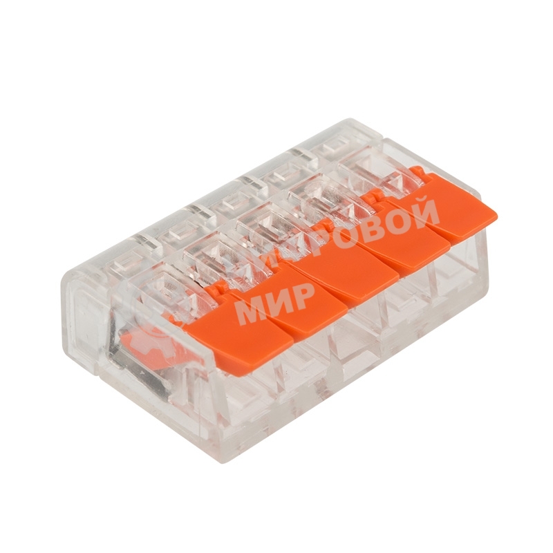 Универсальная компактная клемма Rexant 5-проводная до 4,0 мм² (40 шт./уп.)