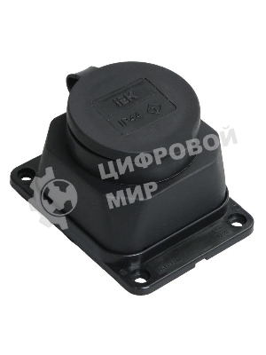 Розетка кабельная наружной установки IР44 16А 2Р+E каучук ОМЕГА IEK PKR11-016-2-K02