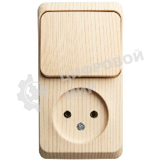 Блок ОП Этюд (1-м розетка без заземления + 1-кл. выкл.) сосна SchE