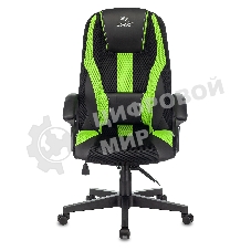 Кресло игровое Бюрократ Zombie 9 черный/салатовый, искусст.кожа/ткань, крестовина пластик