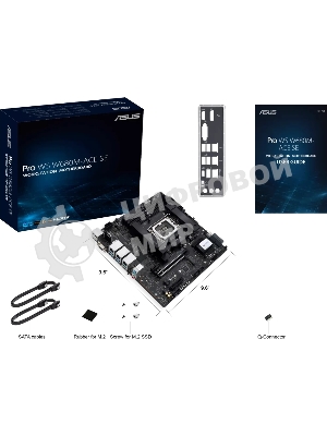 Материнская плата Asus PRO WS W680M-ACE SE, LGA1700, Intel W680, 4xDDR5, 8xSATA, 2xM.2, 1xPCIe 5.0 x16, 1xPCIe 3.0 x4, 1xPCIe 3.0 x1, 1xDP, 1xHDMI, 1xVGA, 3x2.5Gb LAN, 1xUSB-C 10Gbps, 1xUSB-A 10Gbps, 4xUSB-A 5Gbps, 3x3.5 мм, 7.1, mATX