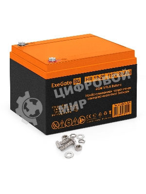 Аккумуляторная батарея ExeGate HR 12-26 (12V 26Ah, болт М5)