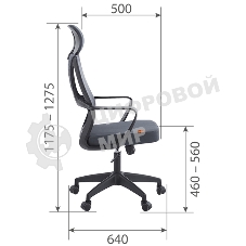 Кресло компьютерное Chairman CH636 темно-серый, черный пластик