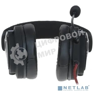 Гарнитура проводная игровая Defender Aspis Pro, для компьютера и игровых консолей, накладные, черный/красный