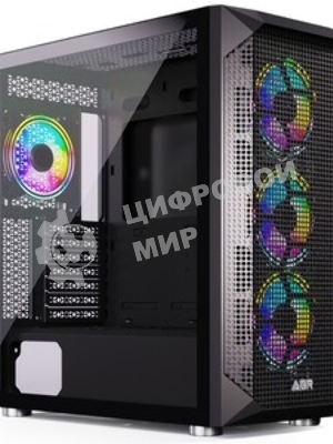 Компьютерный корпус ABR Quantum черный (1хUSB Type-C, 2хUSB 2.0, HD Audio, 4xRGb Fan, ATX, E-ATX)