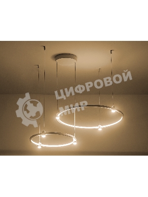 Подвесной светодиодный светильник Ambrella light FL5521/2+6 WH белый 45W 3000K/4200K/6400K D600/400*1300 (без ПДУ)