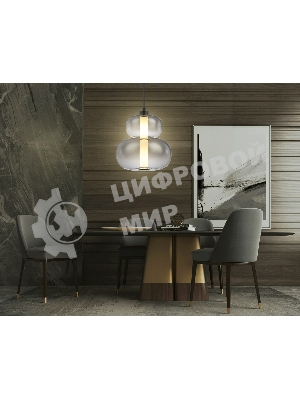 Подвесной светодиодный светильник Ambrella light LH11052 BK/SM черный/дымчатый 12W 3000K D230*265