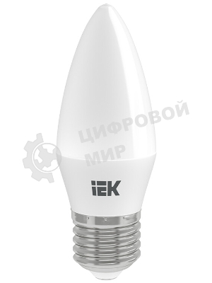 Лампа светодиодная ECO C35 5Вт свеча 4000К белый E27 450лм 230-240В IEK LLE-C35-5-230-40-E27