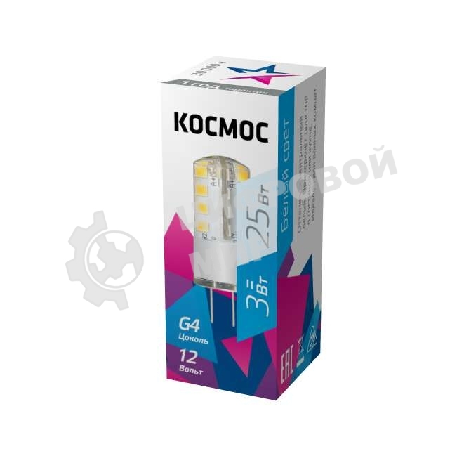 Лампа светодиодная Космос LED 3Вт 12В G4 4500К