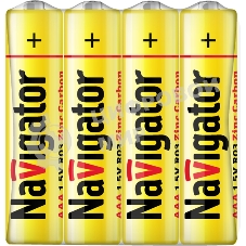 Элемент питания солевой Navigator NBT-NS-R03-SH4 (шринка 4шт)