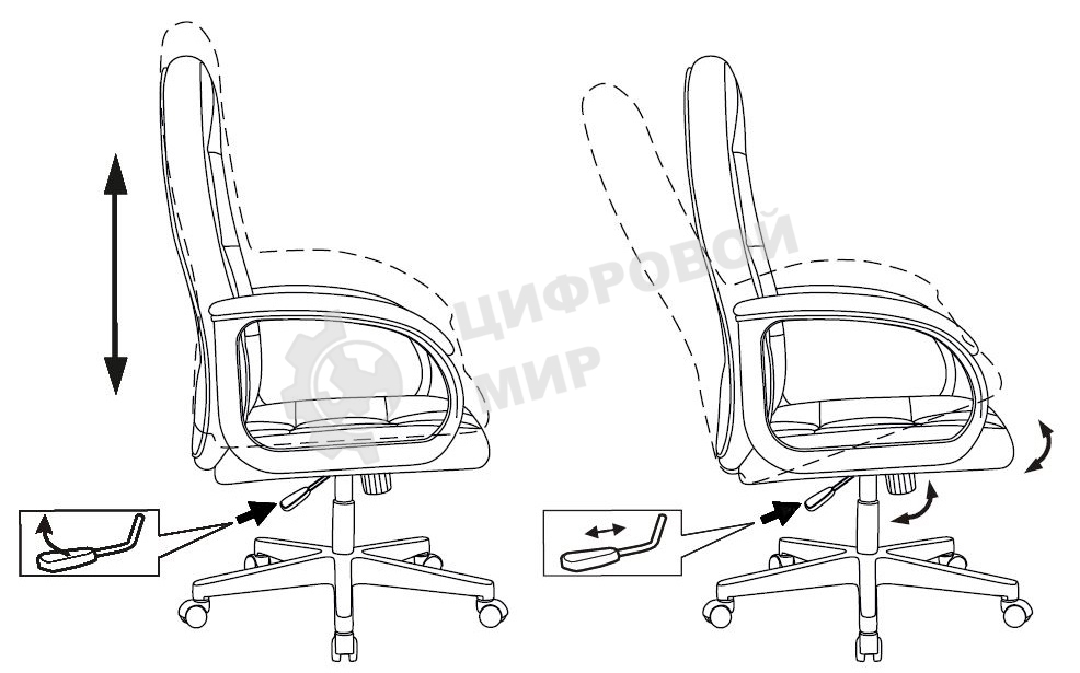 Кресло руководителя Бюрократ CH 002 черный, эко.кожа, крестов. пластик