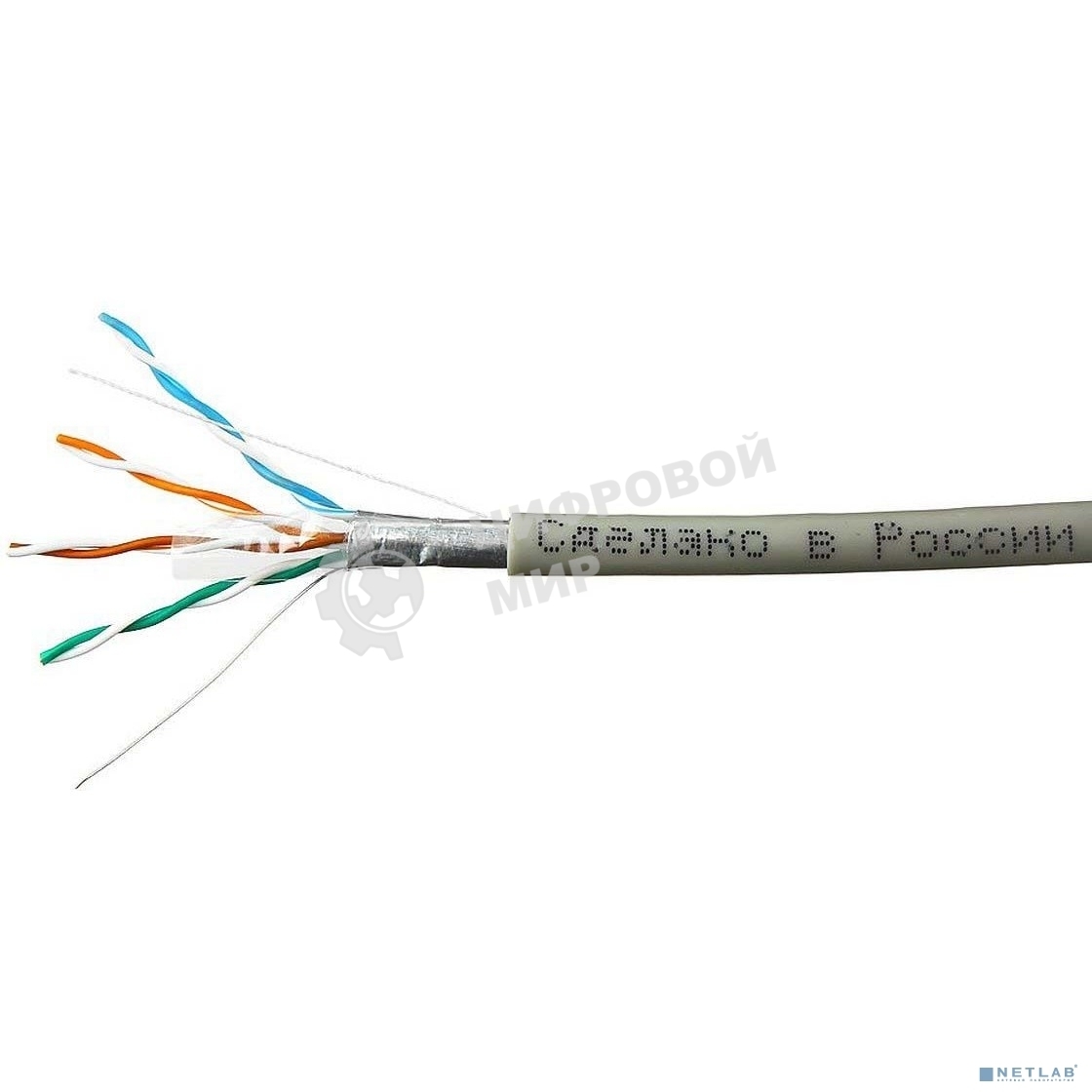 Кабель SkyNet Light FTP indoor 4x2x0,46, медный, FLUKE TEST, кат.5e, однож., 100 м, box, серый