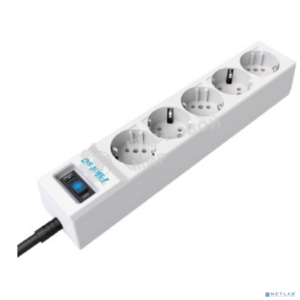 Сетевой фильтр ZIS PILOT Surge protector Pilot SG5 5 outlets (GP), 10A/2.2kVt, automatic circuit-breaker, 5 m