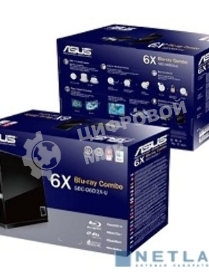 Оптический привод Blu-Ray Asus SBC-06D2X-U/BLK/G/AS черный USB slim внешний RTL