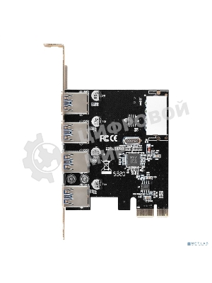Контроллер ExeGate EXE-314 v2.0 (PCI-E x1 v2.0, 4хUSB 3.0 ext., разъем доп.питания Molex, VIA Labs Chipset VL805)