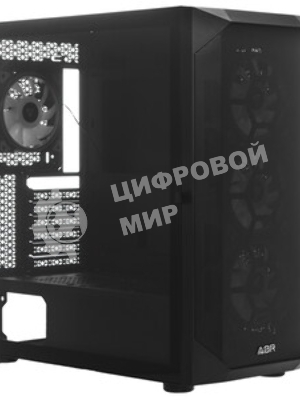 Компьютерный корпус ABR Quantum черный (1хUSB Type-C, 2хUSB 2.0, HD Audio, 4xRGb Fan, ATX, E-ATX)