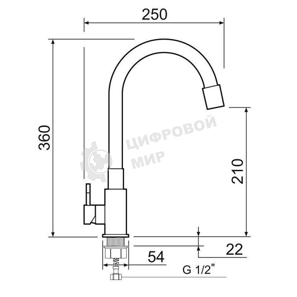 SUS124W-016F Смеситель для кухни, ø35
