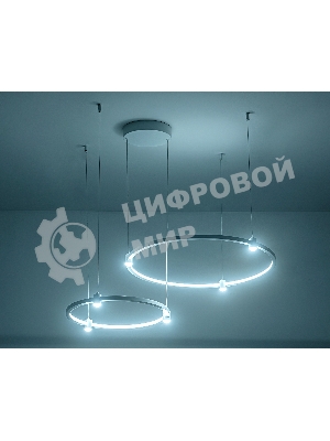 Подвесной светодиодный светильник Ambrella light FL5521/2+6 WH белый 45W 3000K/4200K/6400K D600/400*1300 (без ПДУ)