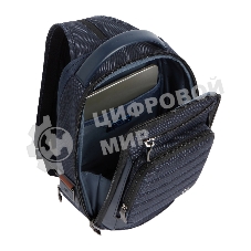 Рюкзак слинг мужской Piquadro Oberon CA7277W150/BLU синий нейлон/натур.кожа