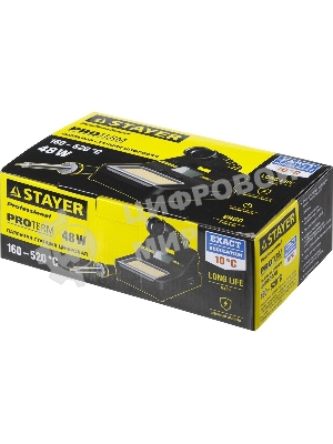 Паяльная станция STAYER 55370 profi цифровая с жк дисплеем диапазон 160-520°c шаг 10°c 48Вт