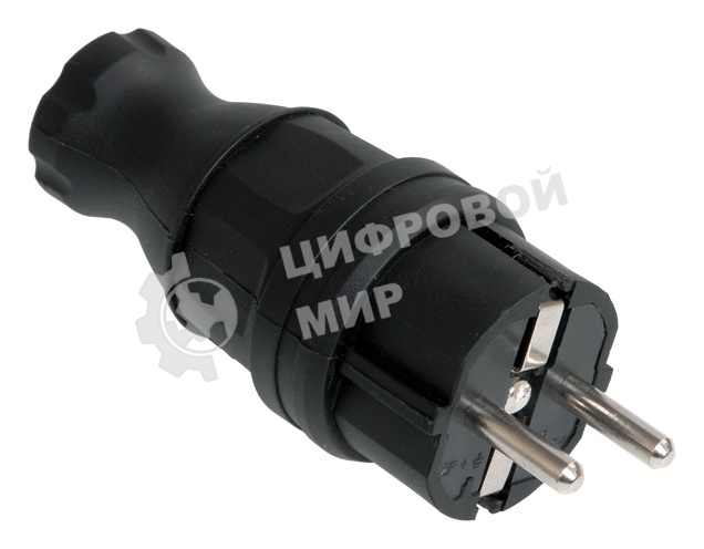 Вилка электрич. прям. ОМЕГА с заземл. IP44 ВБп3-1-0м каучук IEK PKR01-016-2-K02