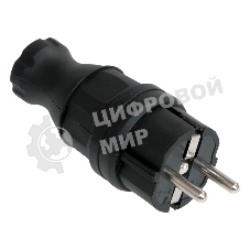 Вилка электрич. прям. ОМЕГА с заземл. IP44 ВБп3-1-0м каучук IEK PKR01-016-2-K02