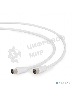 Кабель телевизионный Cablexpert CCV-515-W-3M, Coaxial M/F, белый, 3м