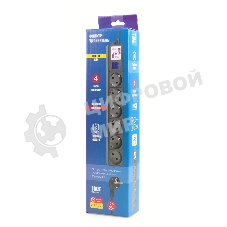 Фильтр-удлинитель PC 3 м 6 р, черный 16А, SPG6-B2