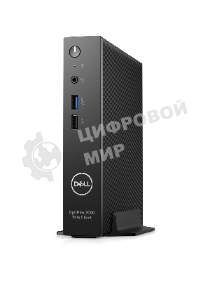 Компьютер Dell OptiPlex 3000 TC Intel Celeron N5105, 2.0 GHz - 2.9 GHz, 8192 Mb, 64 Gb eMMC, DVD нет, Intel UHD Graphics, 65W, Dell ThinOS, черный
