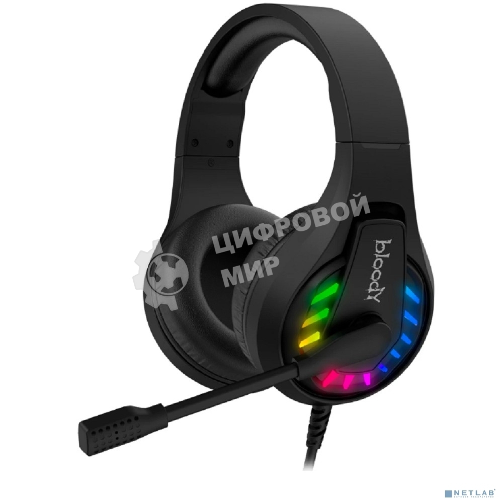 Гарнитура проводная с микрофоном A4Tech Bloody G230 черный 2м накладные USB оголовье (G230)