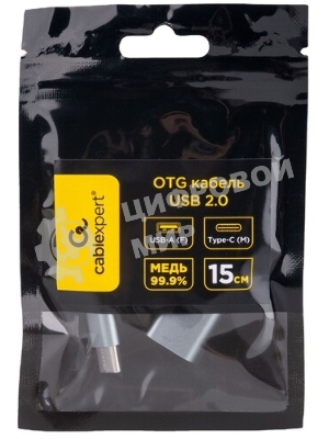 Переходник Cablexpert Переходник USB OTG, USB Type-C/USB 2.0F, пакет (A-OTG-CMAF2-01)
