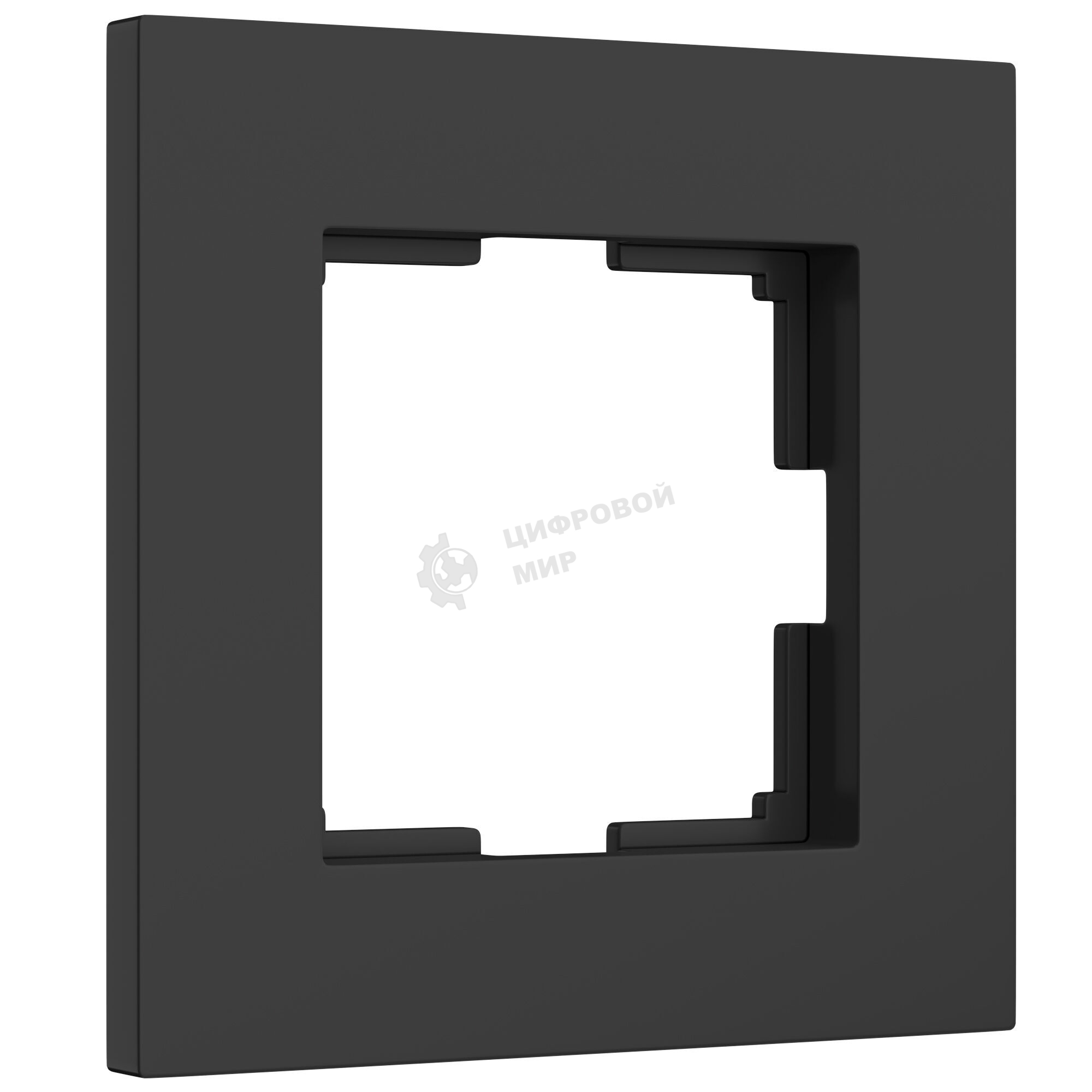 Рамка на 1 пост Slab (черный софт) W0012908