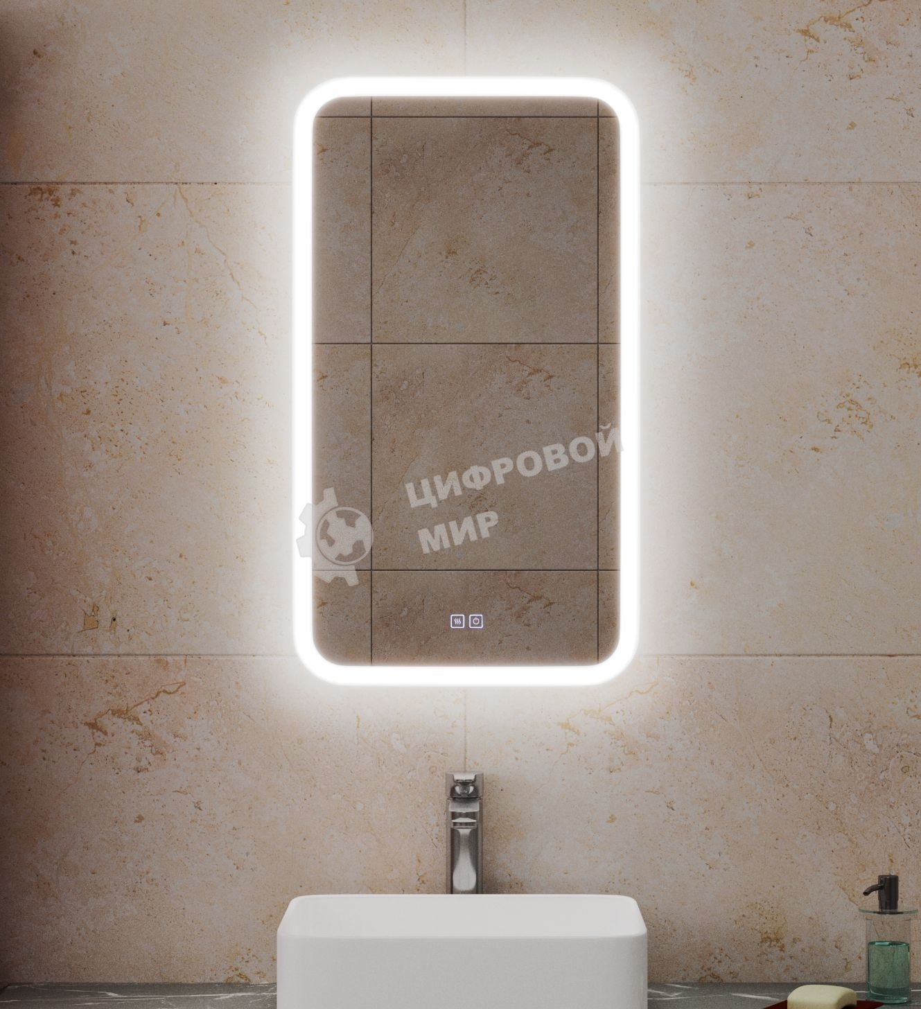 Зеркало Bau Stil 40х70, LeD подсветка, сенсор, антипар, пластиковый защитный корпус