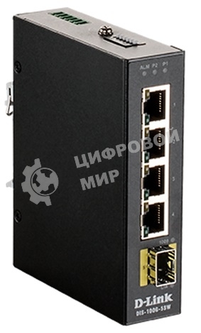 Коммутатор D-Link DIS-100G-5SW/A1A Промышленный неуправляемый коммутатор с 4 портами 10/100/1000Base-T, 1 портом 1000Base-X SFP, функцией энергосбереж
