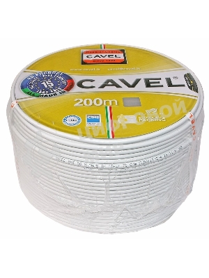 Кабель коаксиальный CAVEL SAT 703 B, Cu/Al/CuSn, 75%, 75 Ом, бухта 100 м, черный